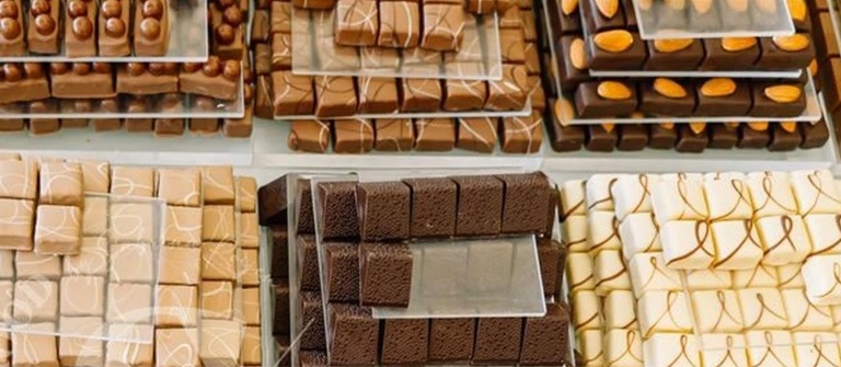 An abundant selection of Christel’s artisanal milk, dark and white chocolates